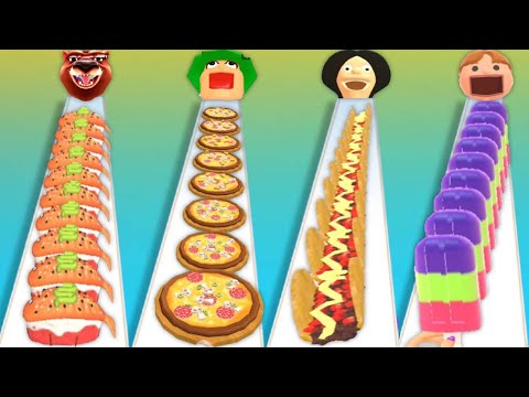 SHUSI CRAFT vs PIZZA STACK vs POPSICLE STACK vs TACO RUN - Gameplay Walkthrough All Levels UPDATED