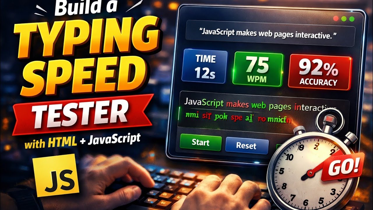 Build a Typing Speed Tester with HTML + JavaScript (Beginner Project)