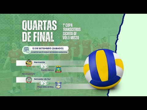 13/09 - Transmissão Quartas de Finais 1° Copa Transcitrus de Vôlei Misto - Salvador do Sul 🔴 AO VIVO