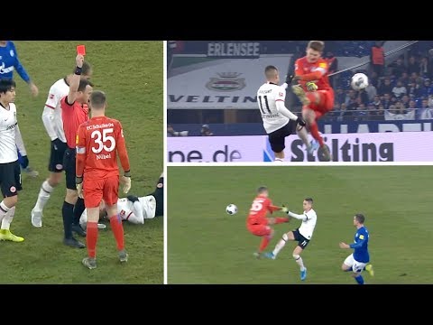 Craziest red card of the decade?! Bundesliga keeper sent off for wild kung fu kick!