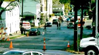 preview picture of video 'AWVR...unstoppable movie filmed in Tyrone, Pa.  Cops evacuating town.'