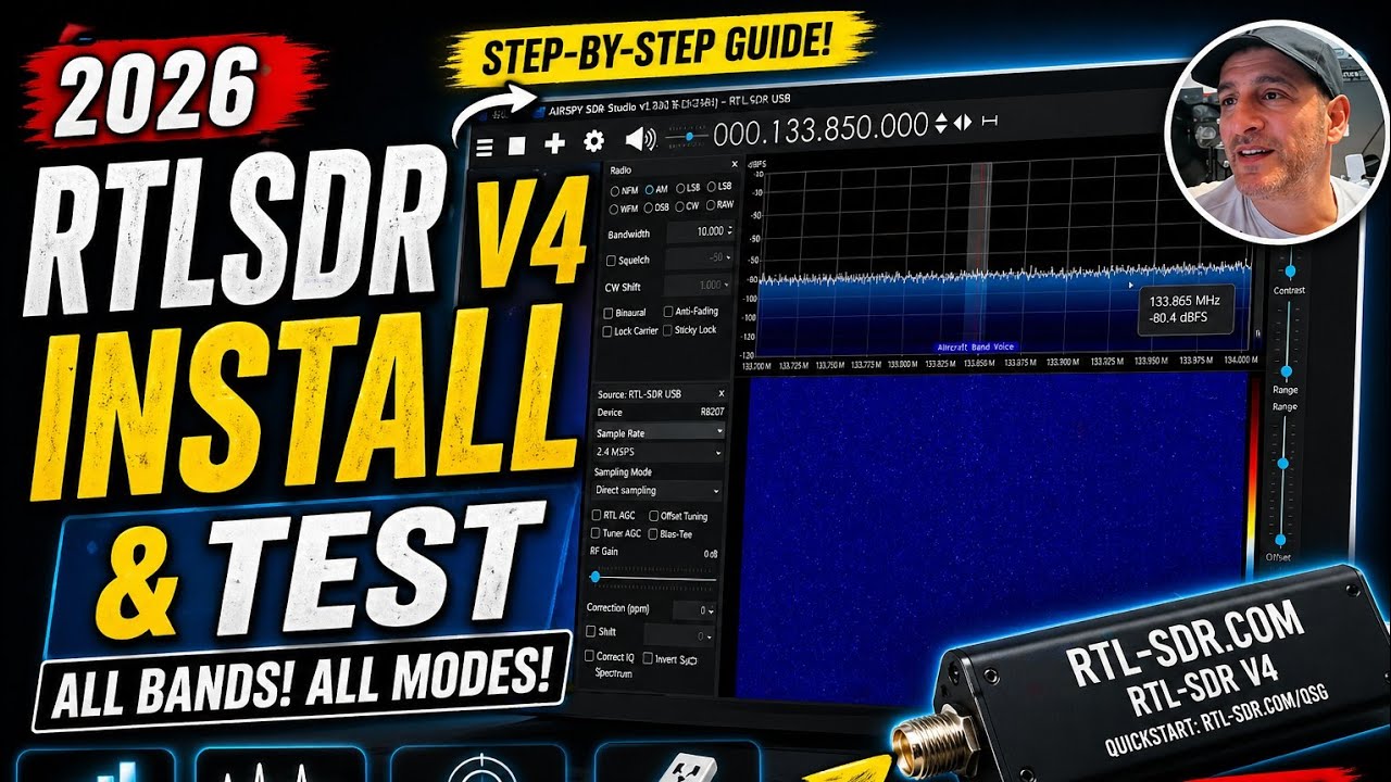 2026 - RTLSDR V4 - INSTALL TEST all Bands all Modes