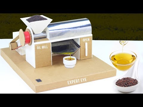 , title : 'How To Make Mini Mustard Oil Mill Form Cardboard at Home! DIY Oil Mill'