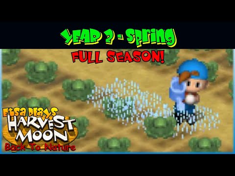 Harvest Moon Back To Nature - YEAR 2 - SPRING - FULL SEASON - Gameplay Compilation