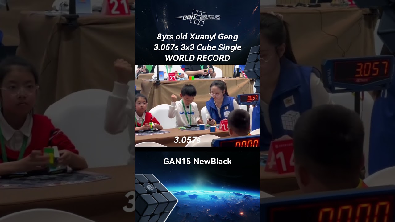 Xuanyi Geng 3.057s 3x3 Cube Single World Record