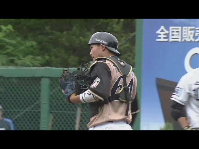 【ファーム】ファイターズ・田宮 見事な送球で盗塁阻止!! 2021/6/16 L-F(ファーム)