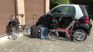 smart car trunk boot cargo size - will it fit 2 bicycles, 2 trolleys and 2 touring bags ?