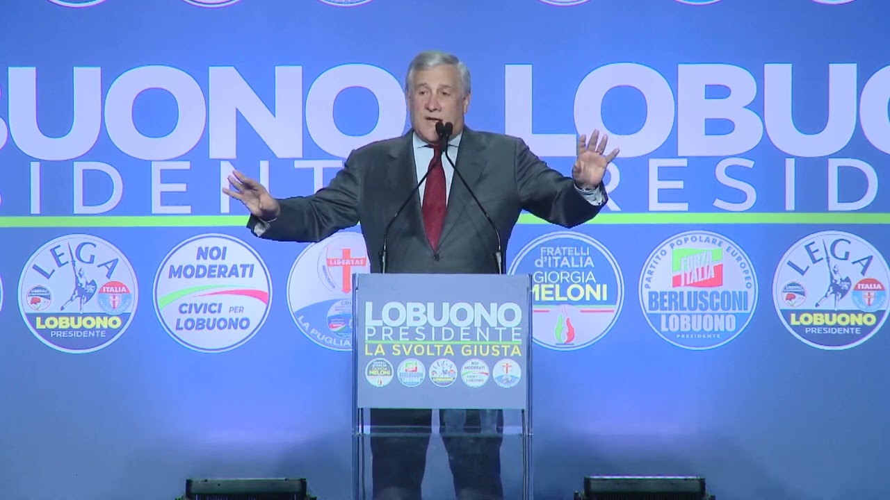 TAJANI A BARI PER SOSTENERE LUIGI LOBUONO PRESIDENTE DELLA REGIONE PUGLIA