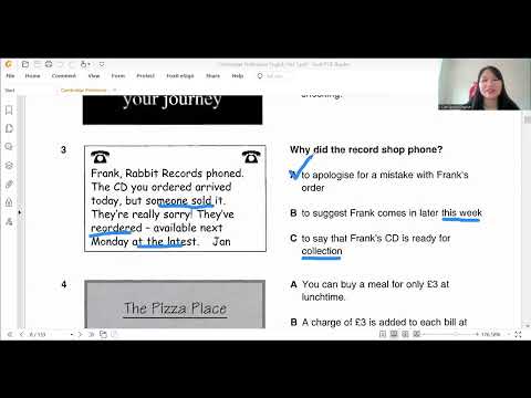 B1, Preliminary for Schools, Pet 3, Test 1, Part 1, Reading and Writing