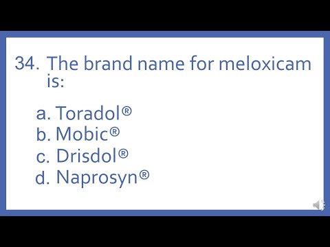 Top 200 Drugs Practice Test Question - The brand name for meloxicam is:
