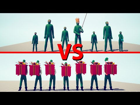 ZOMBIE Team vs PRESENT ELF Team - Totally Accurate Battle Simulator TABS