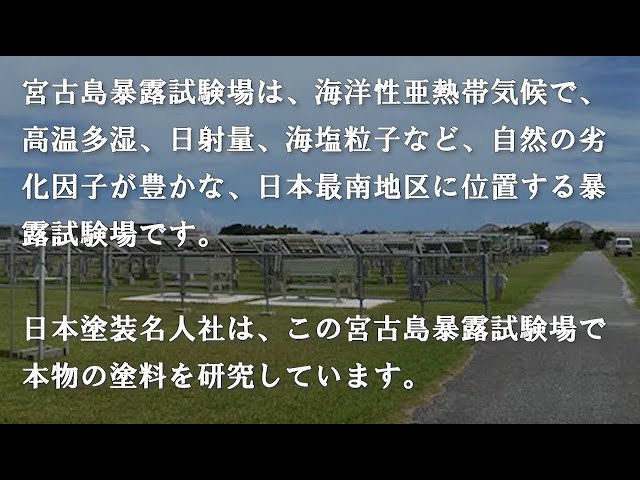 日本塗装名人社　宮古島暴露試験場での塗膜試験