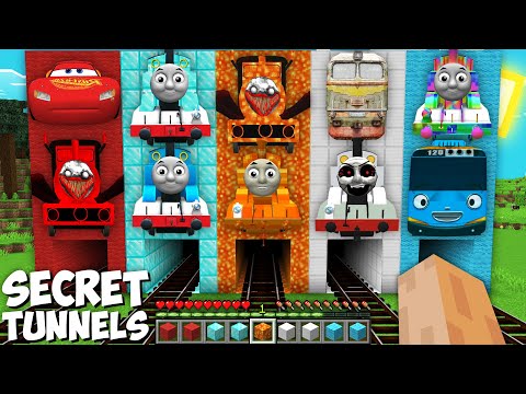 NEW SECRET TUNNELS of COLORED THOMAS.EXE and FRIENDS CHOO CHOO CHARLES & OTHER TRAIN in Minecraft !
