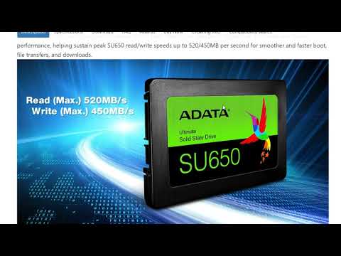 Kietasis diskas ADATA Ultimate SU650 960GB video