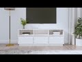 Mobile Porta TV Bianco 140x37x50 cm in Legno Massello di Pino - Foto miniatura 1