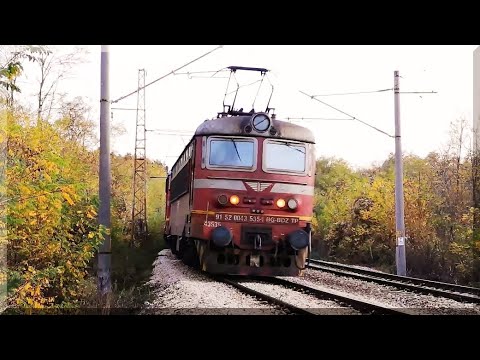 Long and heavy BDZ Freight Train heading from Vakarel to Pobit Kamak in Bulgaria