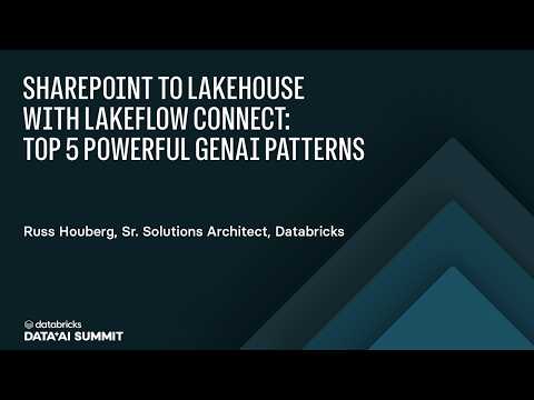 Watch: SharePoint to Lakehouse with Lakeflow Connect — Top 5 Powerful GenAI Patterns
