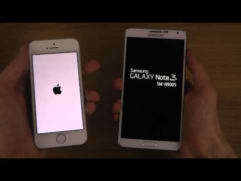 iPhone 5S iOS 7.0.6 vs  Samsung Galaxy Note 3 Android 4.4 KitKat - Which Is Faster?