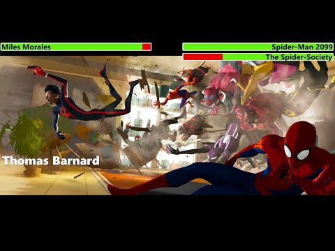Miles Morales vs. Spider-Man 2099 & Spider-Society with healthbars 1/2