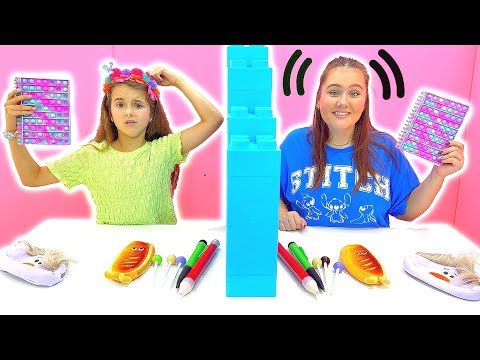 TWIN TELEPATHY CHALLENGE! Ruby vs Bonnie Pick School Supplies