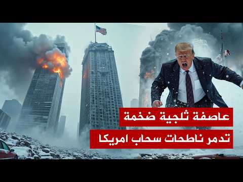 اضخم اعصار ثلجي وعاصفة ثلجية تدمر ناطحات السحاب في امريكا ، واحتراق عدد كبير من المطارات