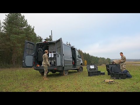US air force Digital combat communications vehicle operation in Germany