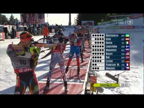 03.03.2013 Biathlon Oslo Massenstart Winner Ondřej Moravec(full)