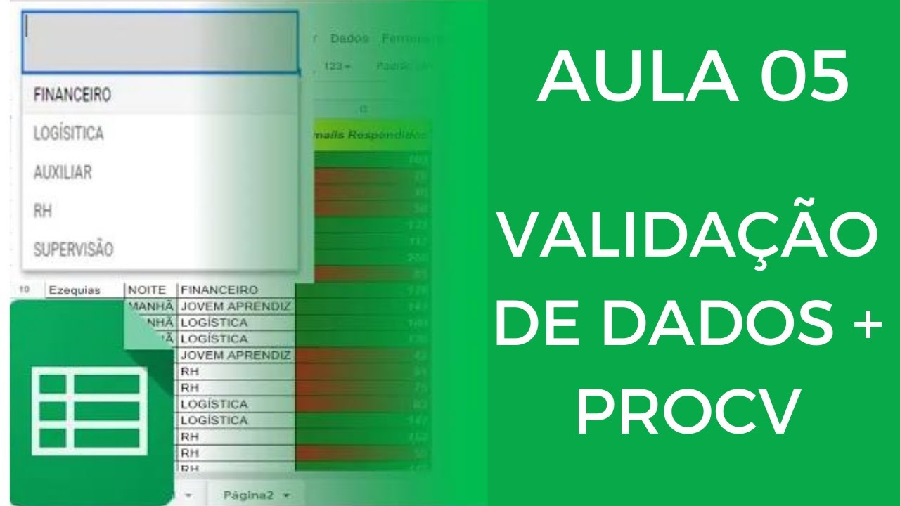 Como fazer PROCV no Google Planilhas e Lista suspensa - Aula 05