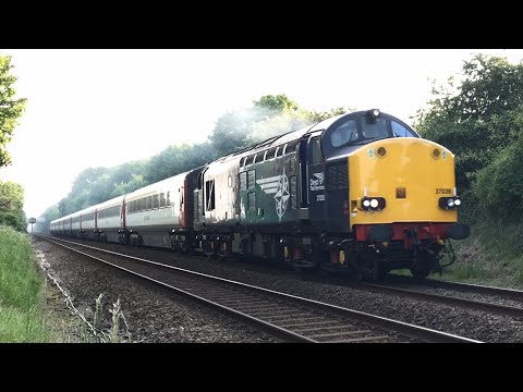 DRS 37038 screams past Spinks Lane working 5Z29 - 28/5/18