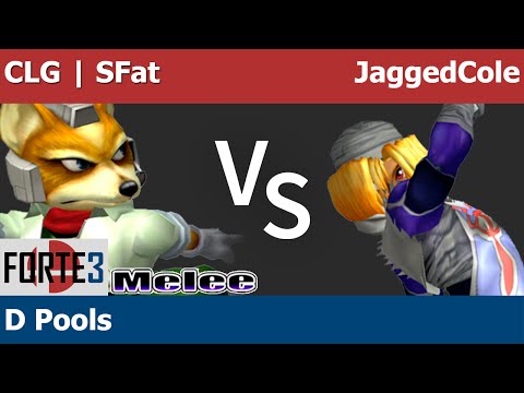Forte 3 Melee - CLG | SFat (Fox) vs JaggedCole (Sheik) - D Pools