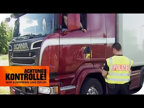 6000€ Strafe! LKW-Fahrer fährt ohne Fahrerkarte! Schwarzarbeit? | Achtung Kontrolle | kabel eins