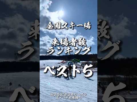 【2023/24シーズン】全国スキー場の来場者数ランキングベスト5 #shorts #スキー場