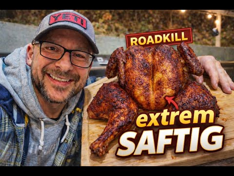 Roadkill Chicken from the kettle grill 🔥 extremely juicy!