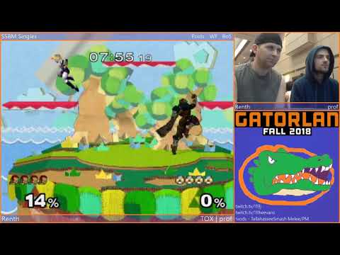 GatorLAN SSBM Singles - 9/22/18 - Renth (Ganondorf) Vs. TOX | prof (Sheik) - Pools