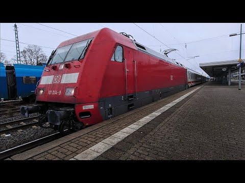 Baureihe 101 pulled IC Amsterdam - Berlin departs Minden - Departure -