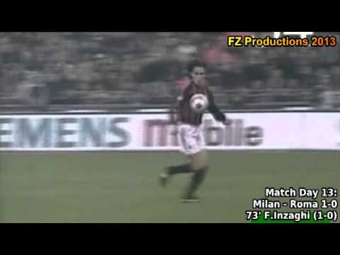 Serie A 2002-2003, day 13 Milan - Roma 1-0 (F.Inzaghi goal)