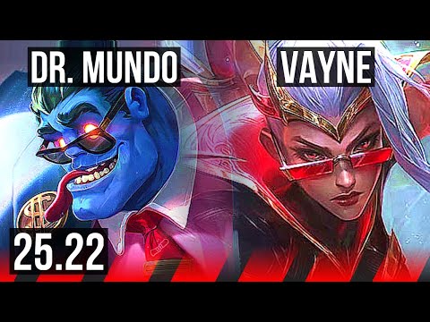 DR. MUNDO vs VAYNE (TOP) | 6 solo kills, Dominating | KR Master | 25.22