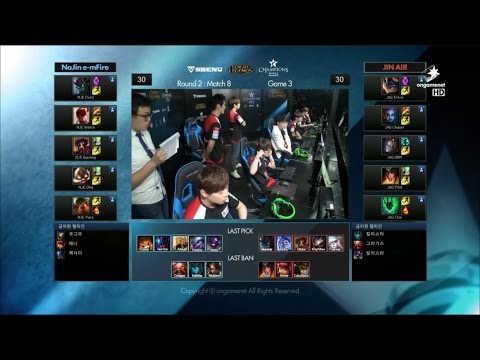NJE vs JAG Game 3 Highlights - NAJIN E-MFIRE vs JIN AIR GREEN WINGS - W8 LCK Champions Korea Summer