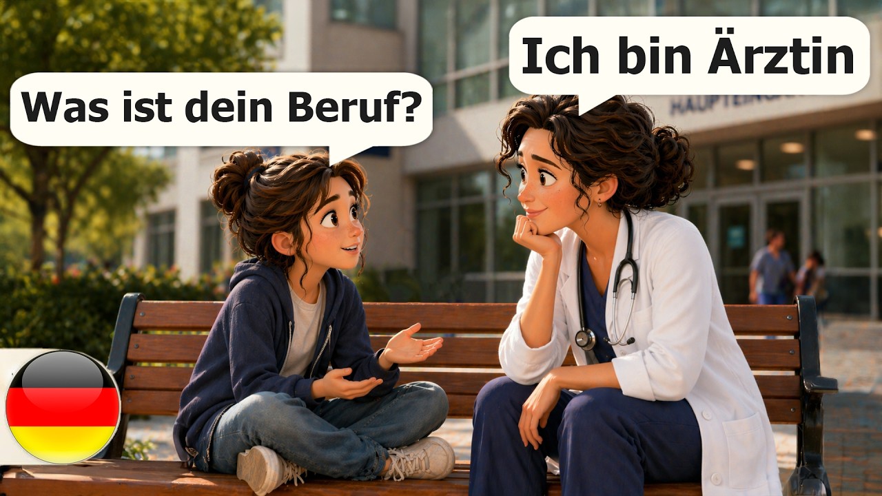 20 Minutes of Easy German Conversations | Talking about Professions (A1-A2 level)
