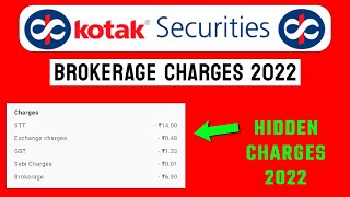 Kotak securities brokerage charges | kotak demat account charges | Trading apps