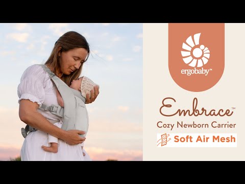 ERGOBABY nešioklė EMBRACE Soft Air Mesh, Pilkos spalvos, BCEMASAMGRY video
