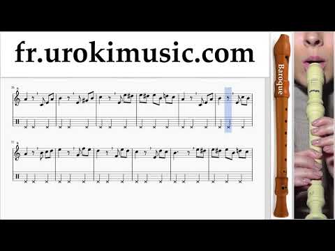 Cours de Flute à bec (B.) Beethoven - Für Elise Tuto Partitions Partie#2 um-b829