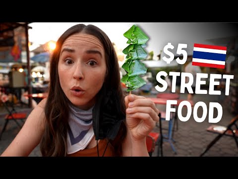 $5 Night Market STREET FOOD Challenge | Chiang Mai Thailand 🇹🇭