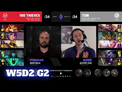 100 Thieves vs TSM | Week 5 Day 2 S11 LCS Spring 2021 | 100 vs TSM W5D2