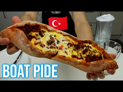 Homemade Turkish BOAT-SHAPED Pide Bread w/ Ground Beef | Karadeniz Pidesi