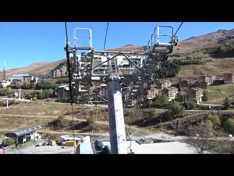 TC10 LP DE LA POINTE DE LA MASSE essais a 7 m/s, passage des cabines sur pylônes