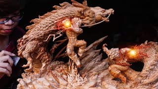 Dragon Ball Z: Goku vs Majin Vegeta - Wood Carving