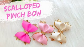 Scalloped Pinch Bow // Pinch Hair Bow // How To Make Bows || Miss O Crafts