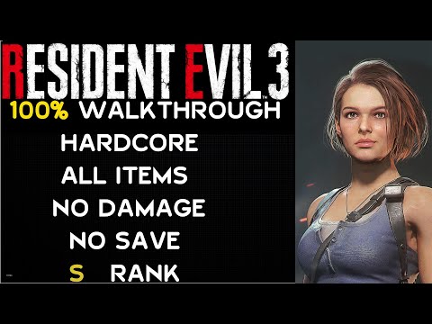 Resident Evil 3 Remake - 100% Walkthrough - Hardcore - No Damage - No Save - S Rank