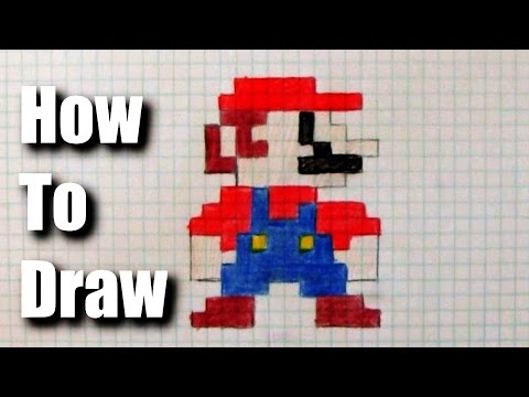 How to draw 8-bit Mario - YouTube